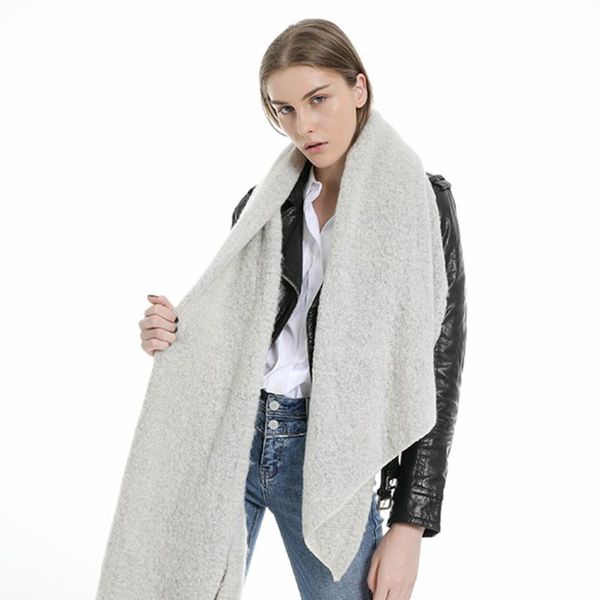 scarves feitong designer scarf women luxury 2021 winter warm solid long shawl soft neck warmer scarf#g35, Blue;gray